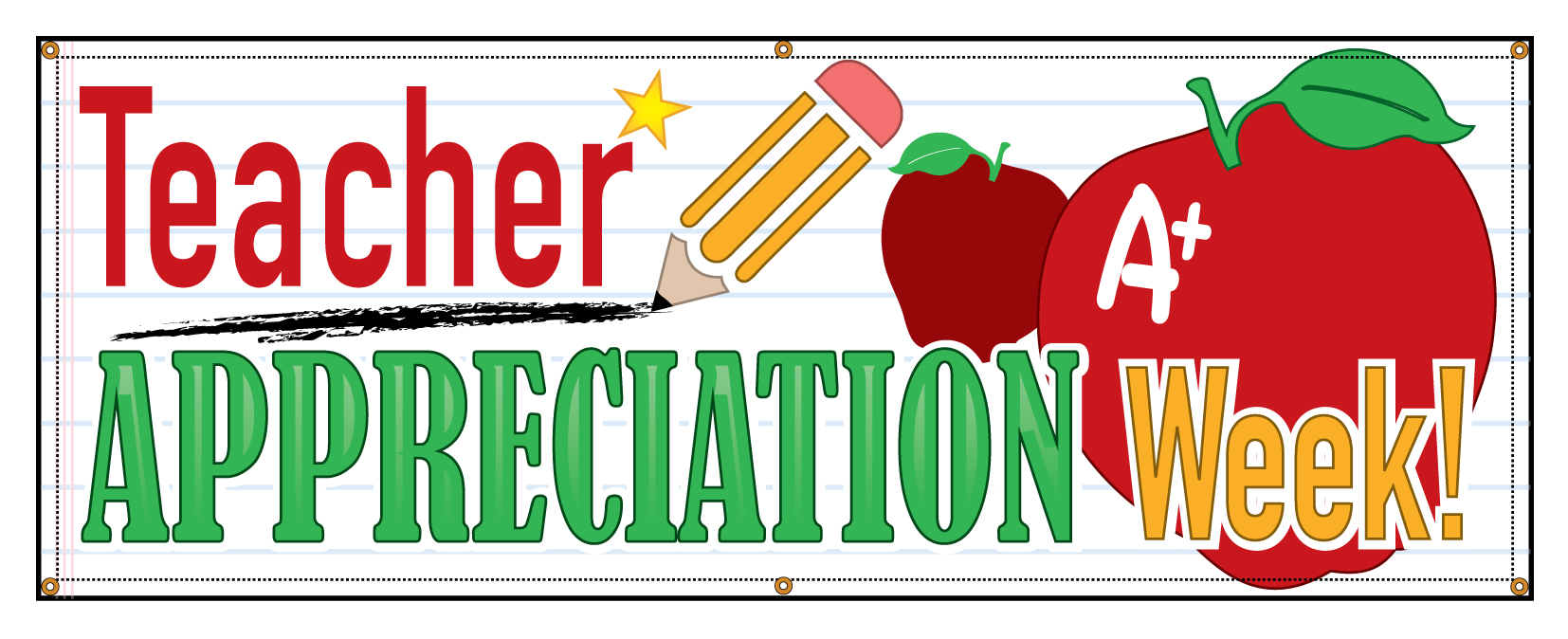 Buy our "Teacher Appreciation Week" banner from Signs World Wide