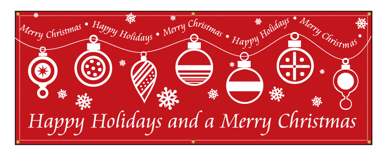 Merry Christmas & Happy New Year Holiday Xmas Indoor Outdoor Vinyl Banner Sign 