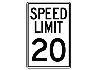 thumbnail interactive-video image 1 of 20 MPH Speed Limit Sign – 8x12 Inches – Aluminum Metal – Rust & Weather Proof 1 of 6