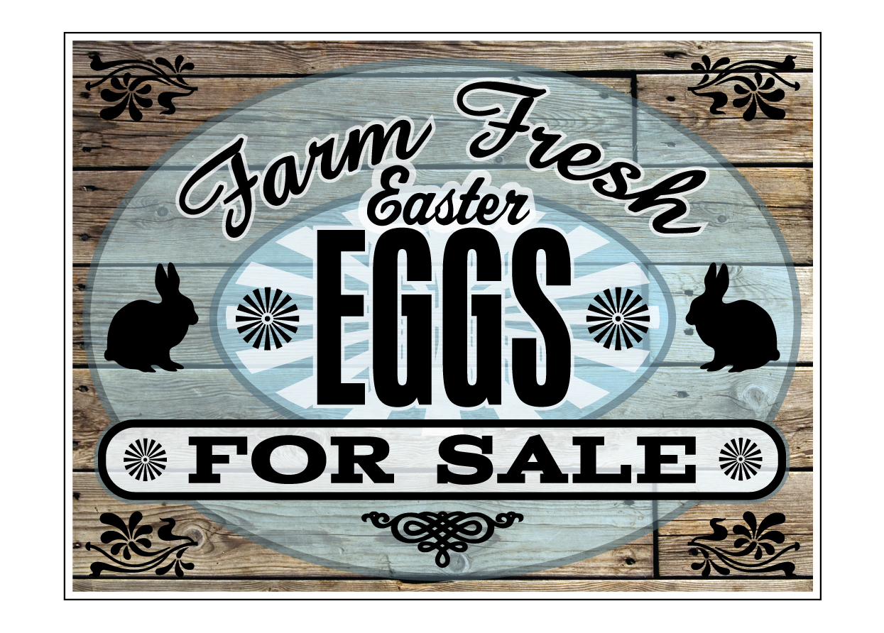 Buy our "Farm Fresh Easter Eggs For Sale" wood grain corrugated plastic