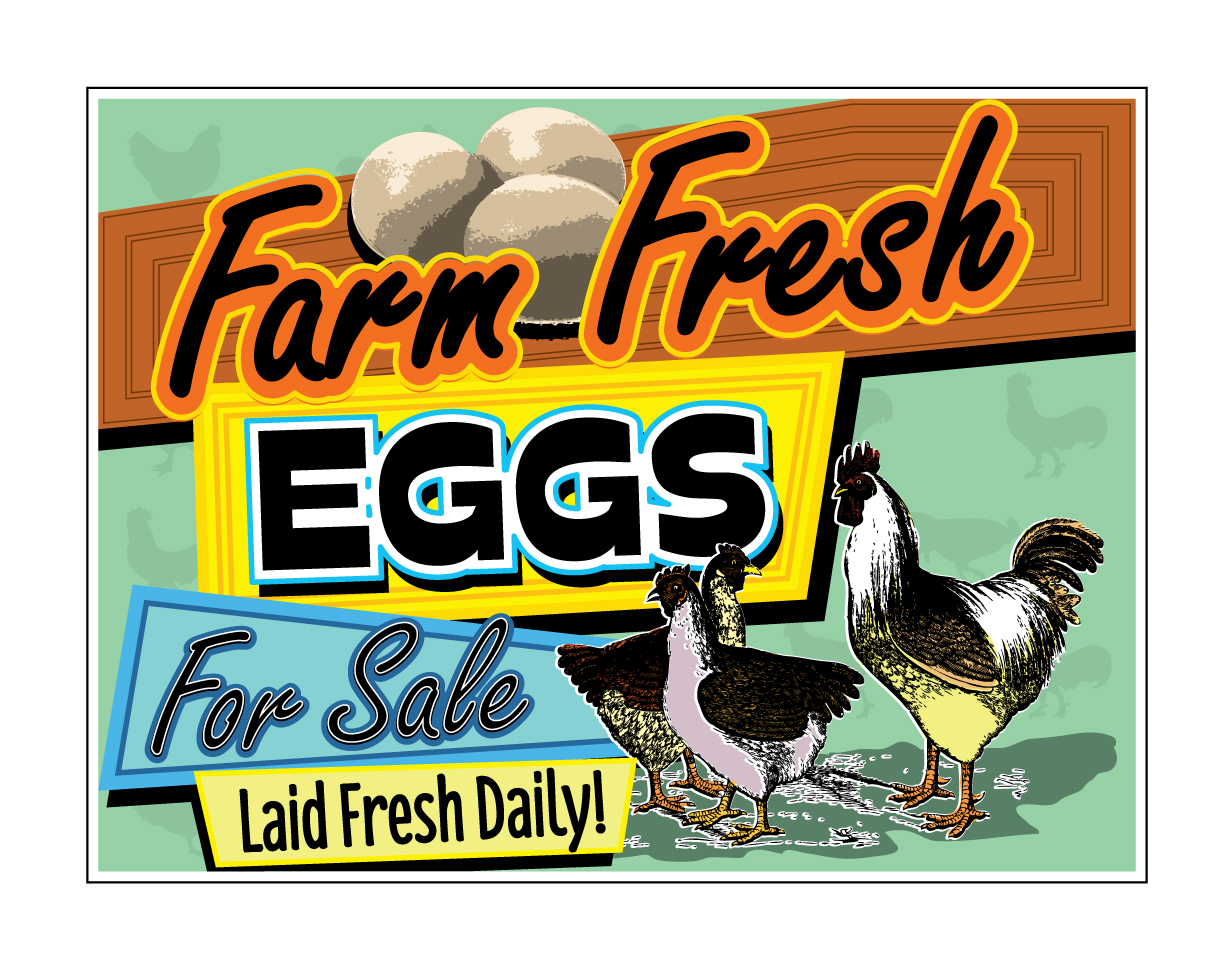 Buy our "Farm Fresh Eggs For Sale" retro corrugated ...