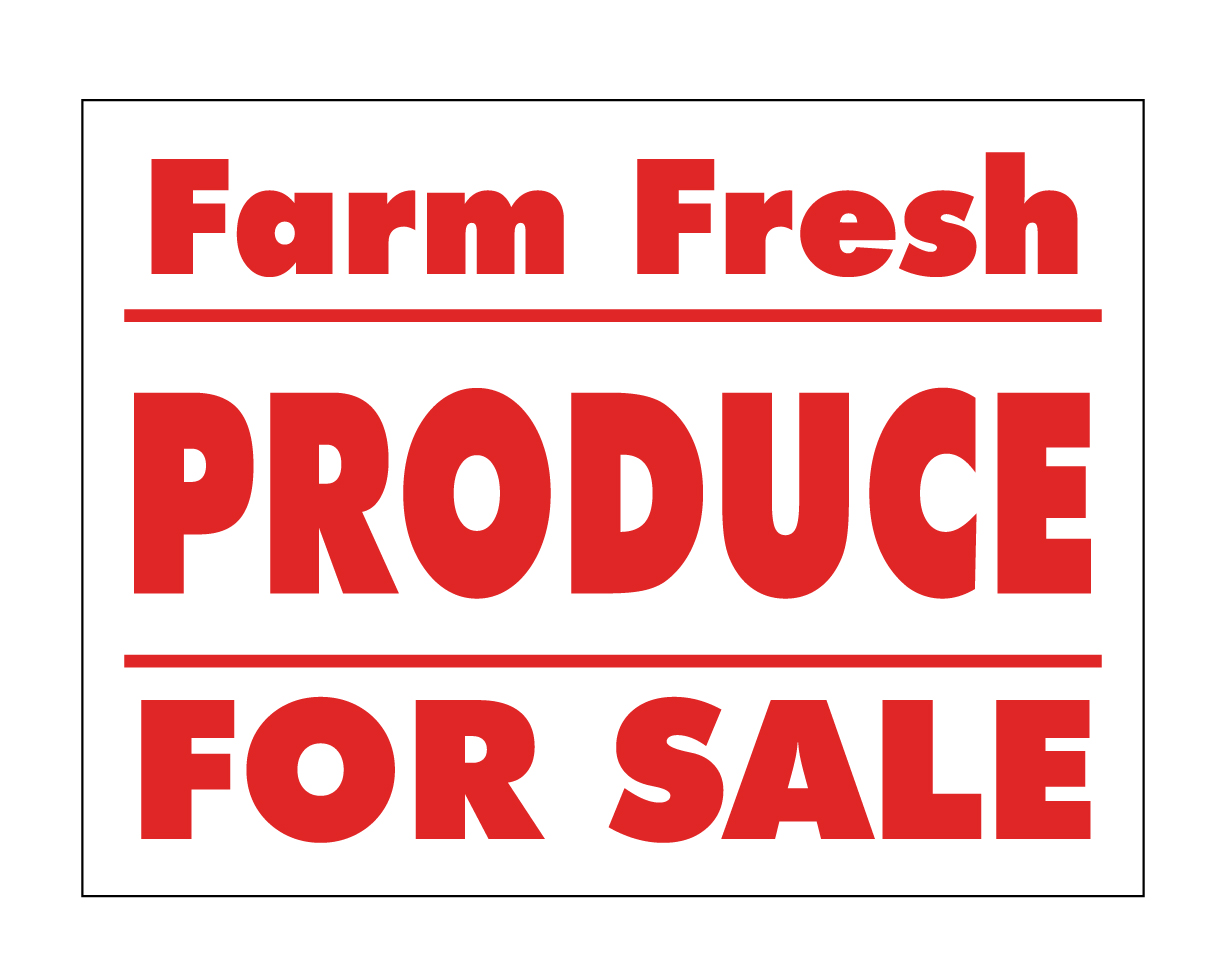 Harvest Farm Fresh Locally Grown Produce Farmers Produce Sign 11.5x10.5 in.w 