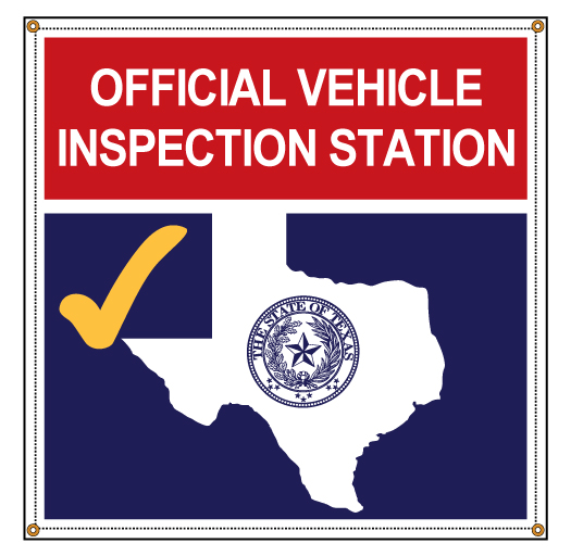 Buy our "Official Vehicle Inspection Station 48x48" Texas