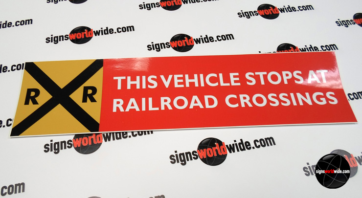 This Vehicle Stops at Railroad Crossing image