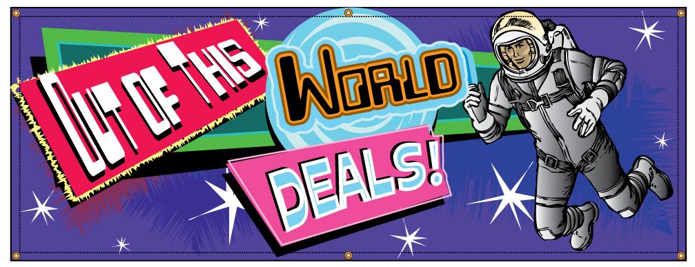 Buy our Wow! Great Deals! banner at Signs World Wide