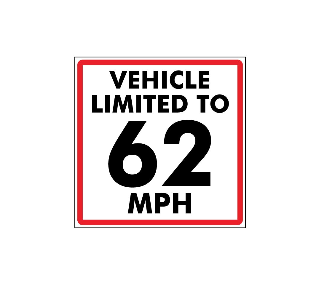 Self-adhesive printed vinyl sticker car van lorry bus Limited To 68 MPH sign 