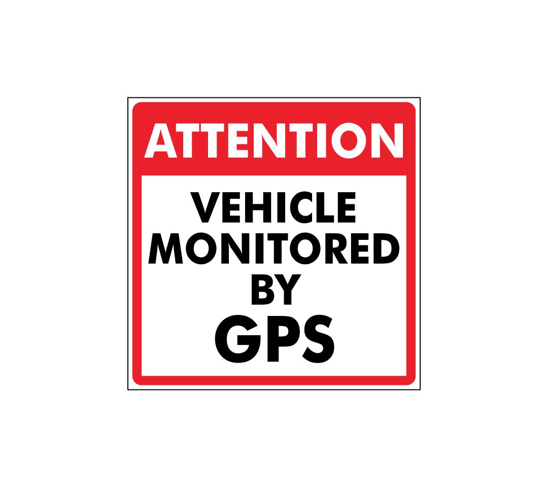 ATTENTION GPS TRACKING Device Security Sticker Decal Construction Equipment x5 