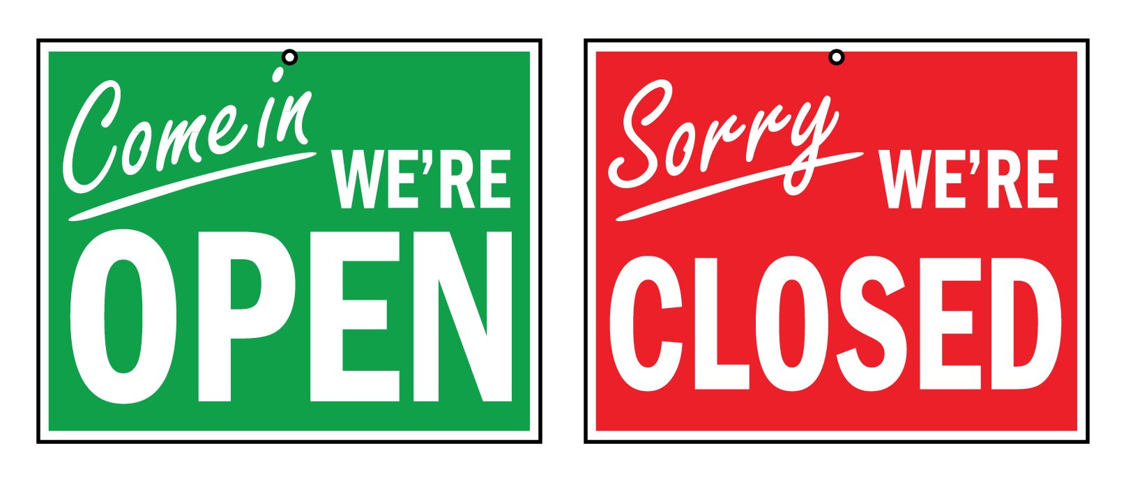 Buy our Open/Closed plastic sign from Signs World Wide