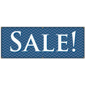 Sale blue herringbone banner