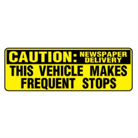 Caution Frequent Stops Newspaper delivery magnetic image