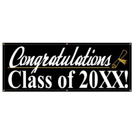 Congratulations banner with diploma image
