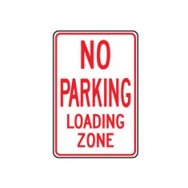 No Parking Loading Zone sign image
