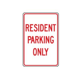 Resident Parking Only sign image