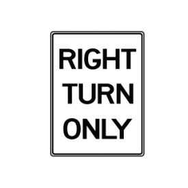 Right Turn Only sign image