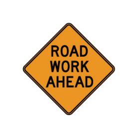 Road Work Ahead sign image