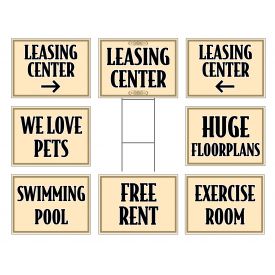 Beige apartment signs image