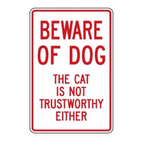 Beware of Dog and Cat sign image
