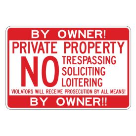 By Owner Private Property 12x18 sign image