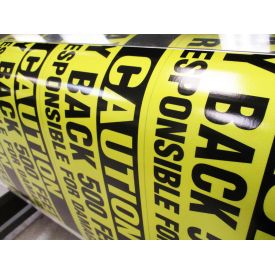Caution Stay Back 500 Feet reflective decals printing