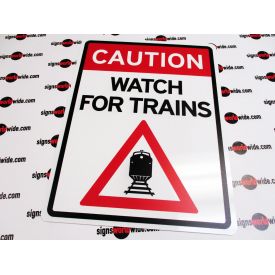 Caution Watch For Trains sign image
