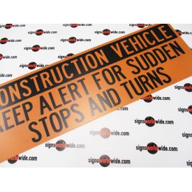 Construction Vehicle Sign 12x36