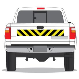 Decal Caution Stripe 6x45 on tailgate
