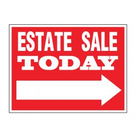 Estate sale today directional sign image