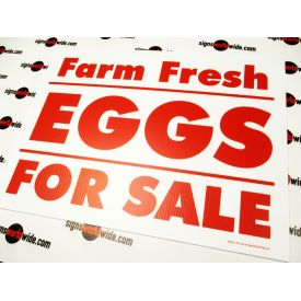 Farm Fresh Eggs Red and White sign image