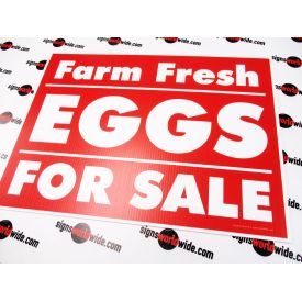 Farm Fresh Eggs Red Yard Sign Image