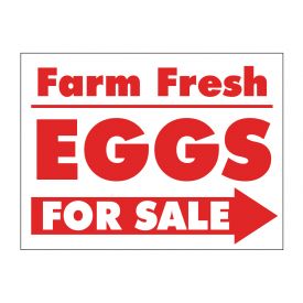 Farm Fresh Eggs Red and White sign image