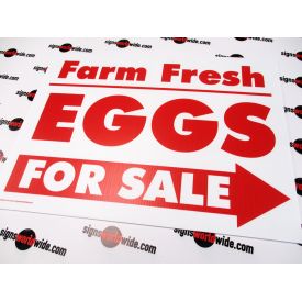 Farm Fresh Eggs Right Arrow Sign Image