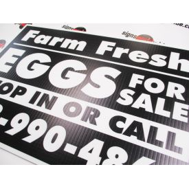 Farm Fresh Eggs B&W 12x18 sign image 1