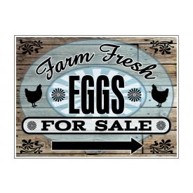 Farm Fresh EggsWood Grain Rt Arw sign image