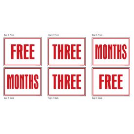 Free Three Months sign image
