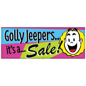 Golly Jeepers Its A Sale Retro banner image
