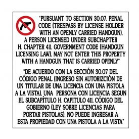 Gun Law 30.07 sign image