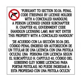 Gun Law 30.06 sign image