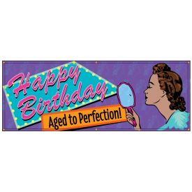 Happy Birthday Aged Perfection Retro banner image