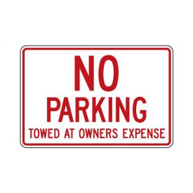 No Parking Towed 12x18 sign image