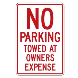 No Parking Towed 18x12 sign image