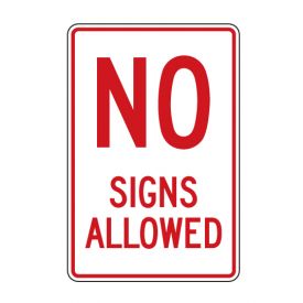 No Signs Allowed sign image