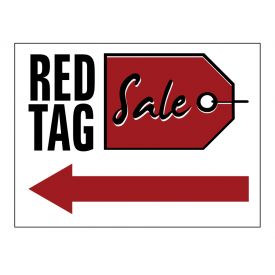 Red Tag Sale Left Arrow sign