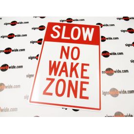 Slow No Wake Zone Aluminum Sign