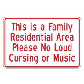 Family Residential Area 12x18 sign image
