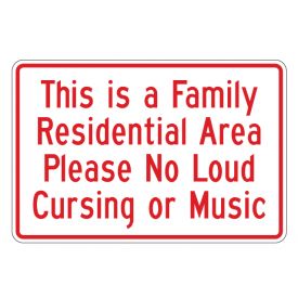 Family Residential Area 12x18 sign image