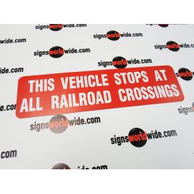This Vehicle Stops at Railroad magnetic image