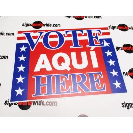 Vote Aqui Here polystyrene sign image