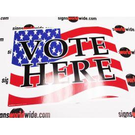Vote Here Flag decal image