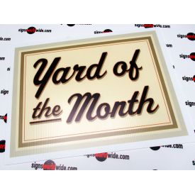 Yard of the Month beige sign image