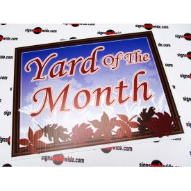 Yard of the Month leafy sign image